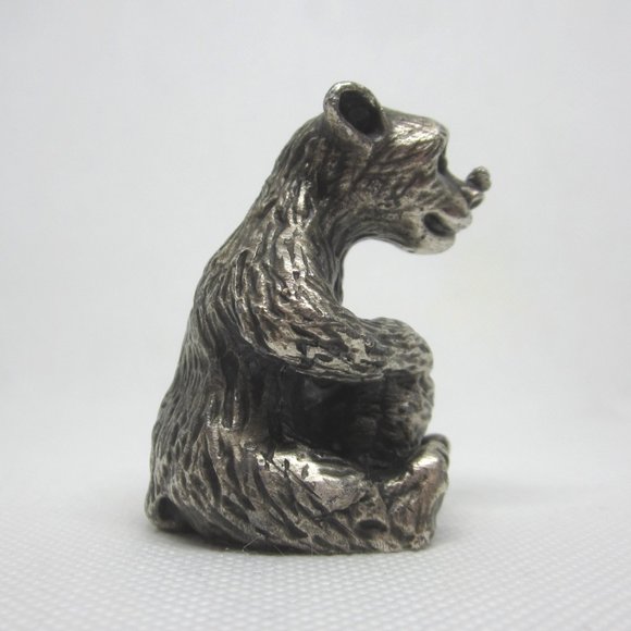 Ampersand Pewter Bear with Honey Pot miniature pewter figurine - Picture 5 of 7